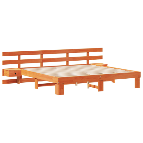 vidaXL Bedframe met lade Bruin 180 x 200 cm Massief hout afbeelding2 - 1