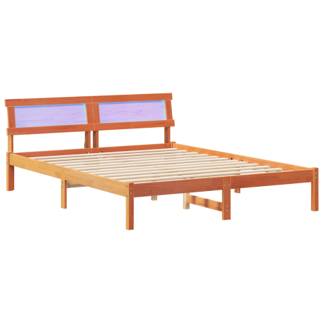 vidaXL Bedframe Wasbruin 140 x 200 cm Massief grenenhout afbeelding2 - 1