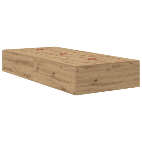 vidaXL Opbergbedframe Artisan Eiken 100 x 200 cm Bewerkt hout afbeelding2 - 1