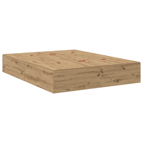 vidaXL Opbergbedframe Artisan Eiken 150 x 200 cm Bewerkt hout afbeelding2 - 1