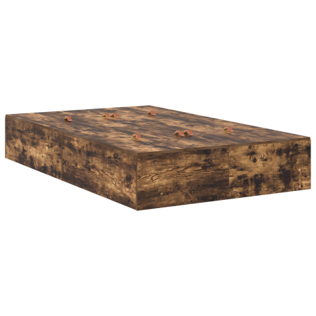 vidaXL Opbergbedframe Gerookt eiken 120 x 190 cm Bewerkt hout afbeelding2 - 1