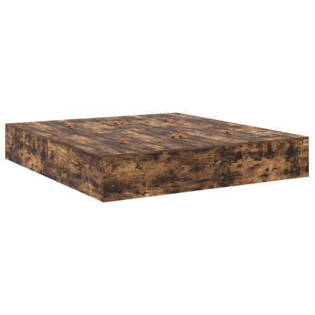 vidaXL Opbergbedframe Gerookt eiken 200 x 200 cm Bewerkt hout afbeelding2 - 1