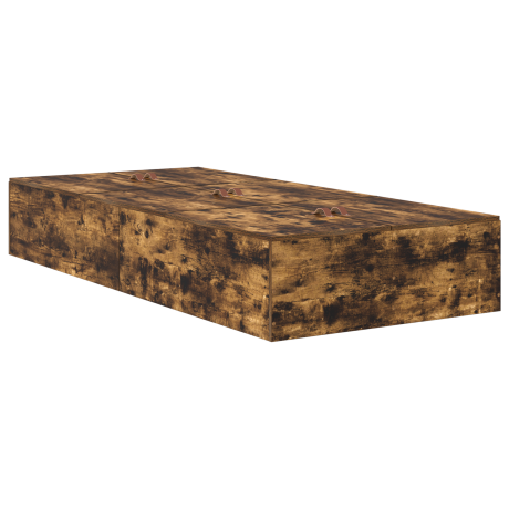 vidaXL Opbergbedframe Gerookt eiken 80 x 200 cm Bewerkt hout afbeelding2 - 1