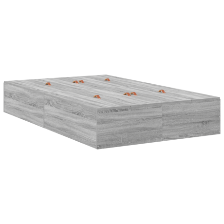 vidaXL Opbergbedframe Grijs Sonoma 120 x 190 cm Bewerkt hout afbeelding2 - 1