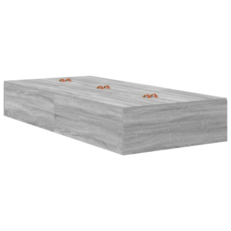 vidaXL Opbergbedframe met opslag Grijs Sonoma 80 x 200 cm Bewerkt hout afbeelding2 - 1