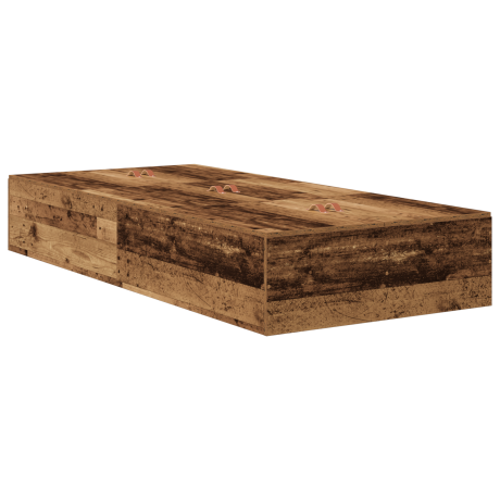 vidaXL Opbergbedframe met opslag Oud Hout 100 x 200 cm Bewerkt hout afbeelding2 - 1