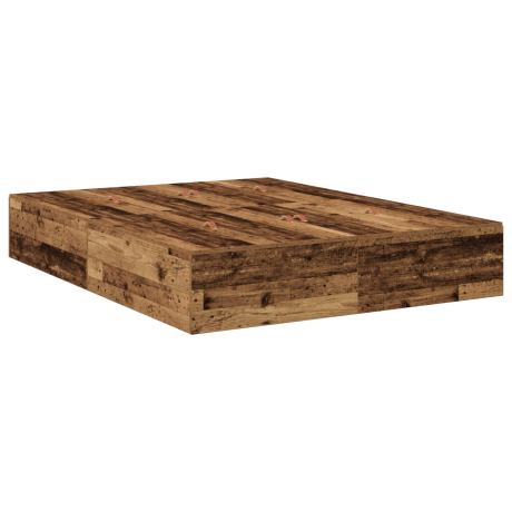 vidaXL Opbergbedframe met opslag Oud Hout 150 x 200 cm Bewerkt hout afbeelding2 - 1