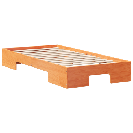 vidaXL Bedframe met opslag Bruin 100 x 200 cm Massief grenenhout afbeelding2 - 1
