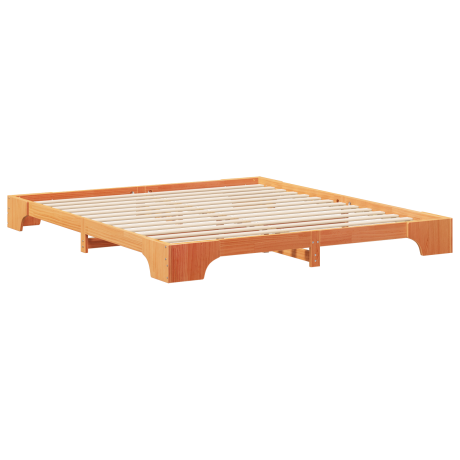 vidaXL Bedframe met opslag Bruin 200 x 220 cm Massief grenenhout afbeelding2 - 1