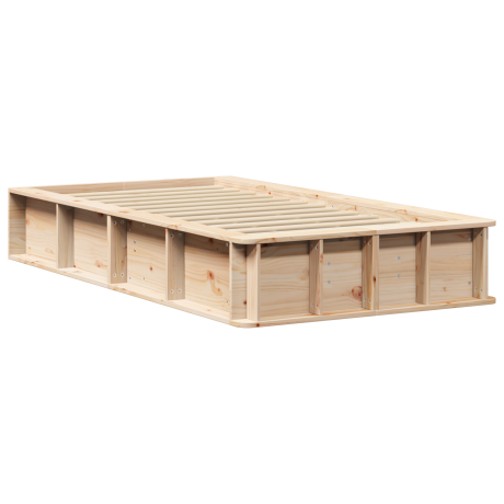 vidaXL Bedframe met opslag Bruin 90 x 190 cm Hout afbeelding2 - 1