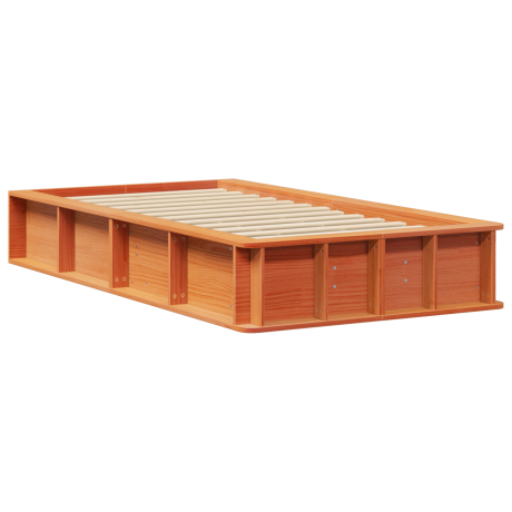 vidaXL Bedframe met opslag Wasbruin 90 x 190 cm Massief hout afbeelding2 - 1
