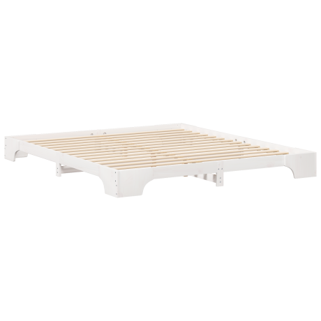 vidaXL Bedframe met opslag Wit 200 x 220 cm Massief grenenhout afbeelding2 - 1