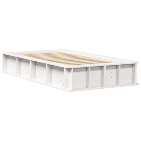 vidaXL Bedframe met opslag Wit 90 x 190 cm Hout afbeelding2 - 1