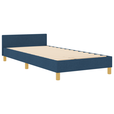 vidaXL Bedframe met hoofdeinde Blauw 100 x 200 cm Stof afbeelding2 - 1
