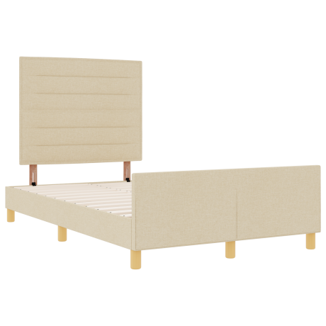 vidaXL Bedframe stof crèmekleurig 120x200 cm afbeelding2 - 1