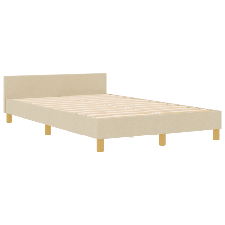vidaXL Bedframe stof crèmekleurig 120x200 cm afbeelding2 - 1