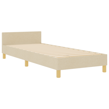 vidaXL Bedframe met hoofdeinde Crème 80 x 200 cm Stof afbeelding2 - 1