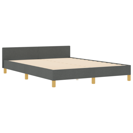 vidaXL Bedframe met hoofdeinde Donkergrijs 160 x 200 cm Stof afbeelding2 - 1