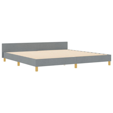 vidaXL Bedframe met hoofdeinde Lichtgrijs 200 x 200 cm Stof afbeelding2 - 1