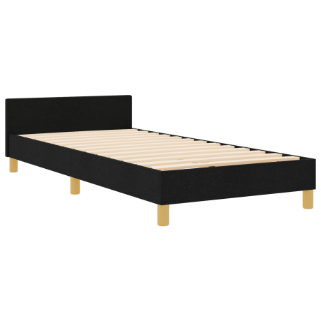 vidaXL Bedframe met hoofdeinde Zwart 100 x 200 cm Stof afbeelding2 - 1
