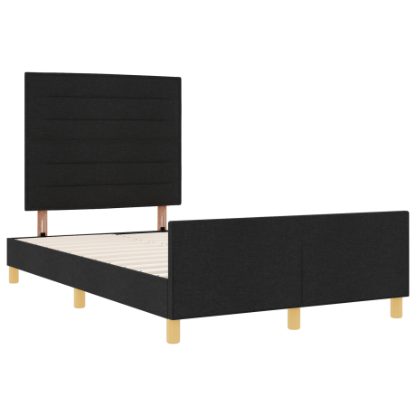 vidaXL Bedframe met hoofdeinde Zwart 120 x 200 cm Stof afbeelding2 - 1