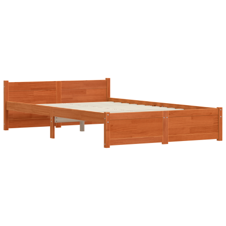 vidaXL Bedframe Wasbruin 205,5 x 125,5 x 51 cm Massief grenenhout afbeelding2 - 1