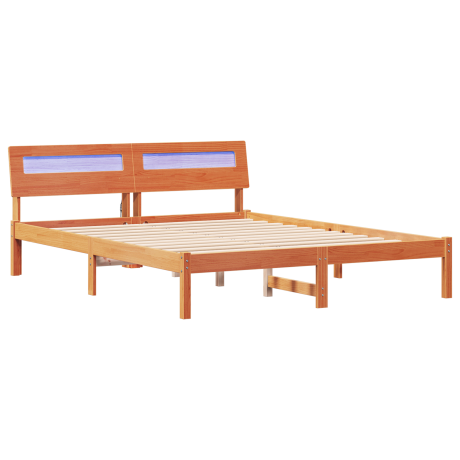 vidaXL Bedframe Wasbruin 140 x 200 cm Massief grenenhout afbeelding2 - 1