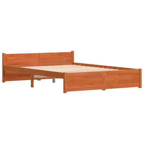 vidaXL Bedframe Wasbruin 205,5 x 165,5 x 51 cm Massief grenenhout afbeelding2 - 1