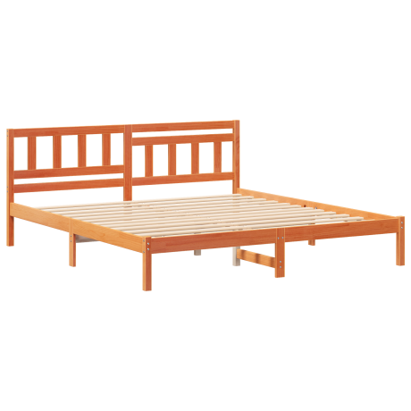 vidaXL Bedframe Wasbruin 200 x 200 cm Massief grenenhout afbeelding2 - 1