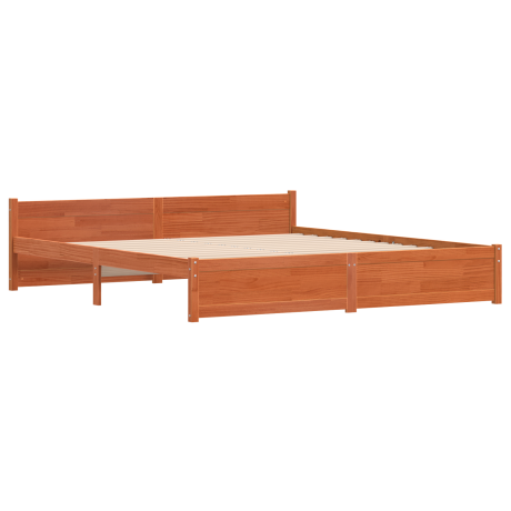 vidaXL Bedframe Wasbruin 200 x 200 cm Massief grenenhout afbeelding2 - 1