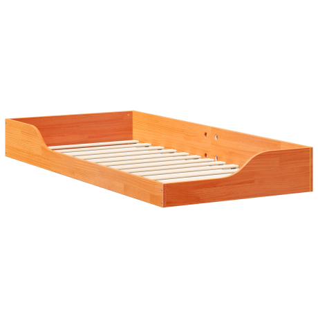 vidaXL Bedframe Wasbruin 90 x 200 cm Massief grenenhout afbeelding2 - 1