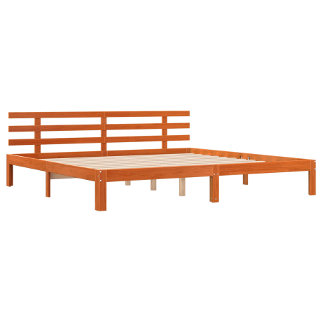 vidaXL Bedframe Wasbruin 203,5 x 205,5 x 69,5 cm Massief Hout Frissen afbeelding2 - 1