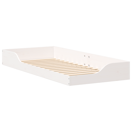 vidaXL Bedframe Wit 100 x 210 cm Massief grenenhout afbeelding2 - 1