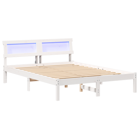vidaXL Bedframe met hoofdeinde Wit 120 x 200 cm Massief grenenhout afbeelding2 - 1