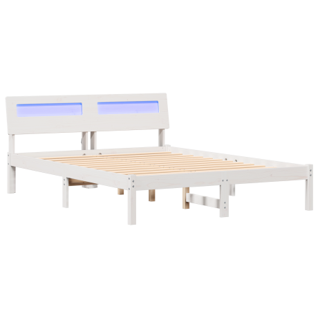 vidaXL Bedframe met hoofdeinde Wit 120 x 200 cm Massief grenenhout afbeelding2 - 1
