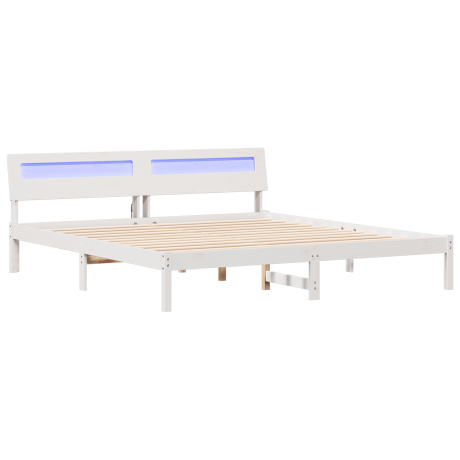 vidaXL Bedframe met hoofdeinde Wit 180 x 200 cm Massief grenenhout afbeelding2 - 1