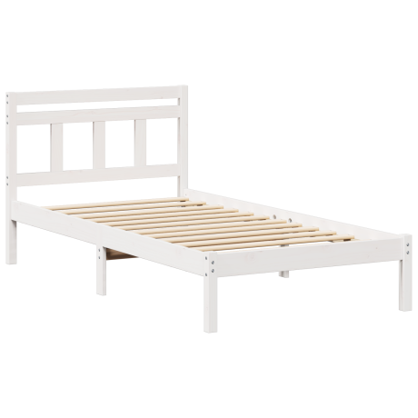 vidaXL Bedframe Wit 75 x 190 cm Massief grenenhout afbeelding2 - 1