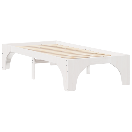 vidaXL Bedframe Wit 90 x 190 cm Massief grenenhout afbeelding2 - 1