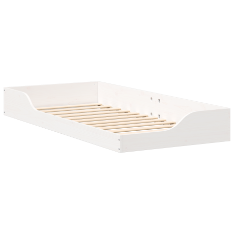 vidaXL Bedframe Wit 90 x 200 cm Massief grenenhout afbeelding2 - 1