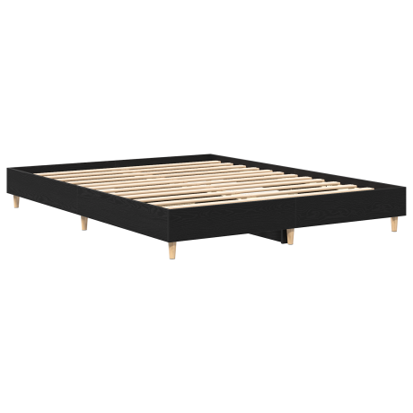 vidaXL Bedframe Zwart Eiken 140x200 cm Engineered Wood afbeelding2 - 1