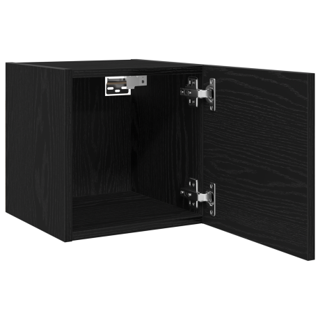 vidaXL Bijzettafel 50x50x35 cm bewerkt hout zwart eikenkleurig afbeelding2 - 1