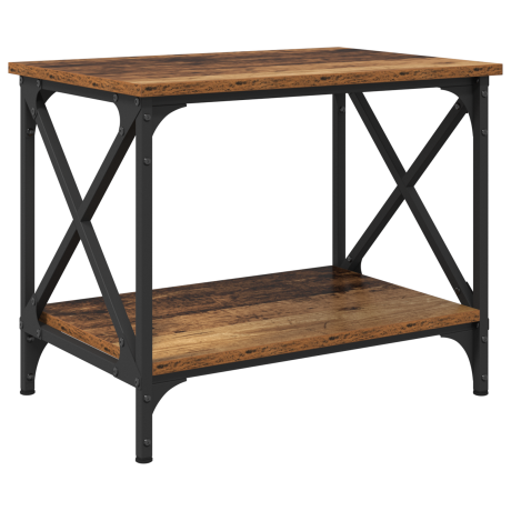 vidaXL Bijzettafel Oudhout 55 x 38 x 45 cm Bewerkt hout afbeelding2 - 1