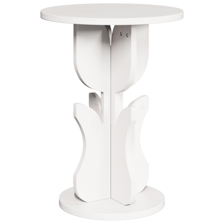 vidaXL Salontafel Wit 39,5 x 39,5 x 53,5 cm Massief grenenhout afbeelding2 - 1