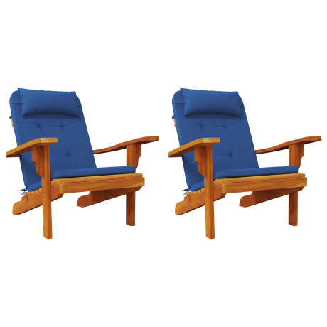 vidaXL Stoelkussens Effen 2 pcs Blauw 58 x 77 x 4,5 cm Oxford Stof afbeelding2 - 1