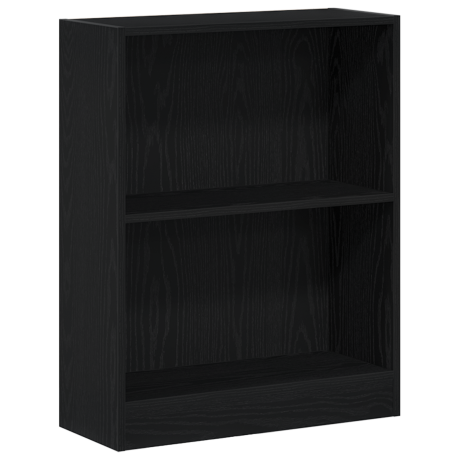 vidaXL Boekenkast Zwart Eiken 60 x 24 x 76 cm Bewerkt hout afbeelding2 - 1