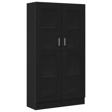 vidaXL Boekenkast Zwart Eiken 82,5 x 30,5 x 150 cm Bewerkt hout afbeelding2 - 1