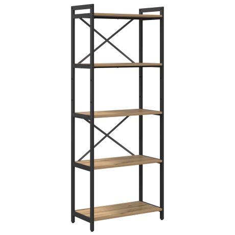 vidaXL Boekenkast Artisan Eiken 60 x 30 x 155 cm Bewerkt hout afbeelding2 - 1