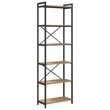 vidaXL Boekenkast artisanaal eikenkleurig 60 x 30 x 188 cm afbeelding2 - 1