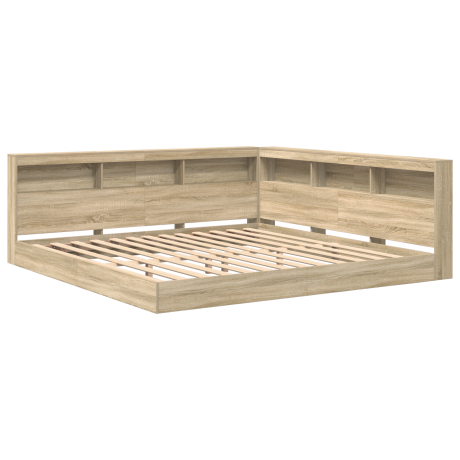 vidaXL Boekenkast Bed Sonoma Eiken 180x200 cm Spaanplaat afbeelding2 - 1