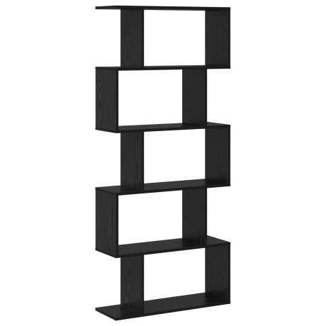 vidaXL Boekenkast Zwart Eiken 70 x 24 x 161 cm Bewerkt hout afbeelding2 - 1